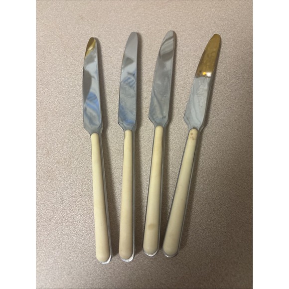 Mepra Other - Mepra Italy Fantasia Vanilla 4 Knives 18/10 Stainless Steel Flatware Inox